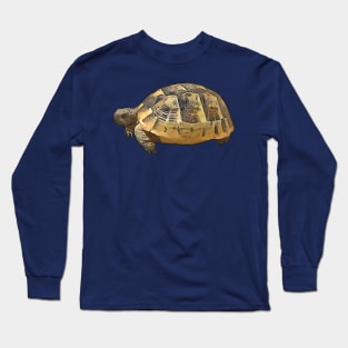 Side View of A Young Wild Tortoise Cartoon Cut Out Long Sleeve T-Shirt